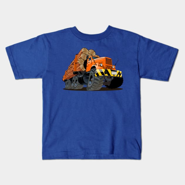 Cartoon truck Kids T-Shirt by Mechanik